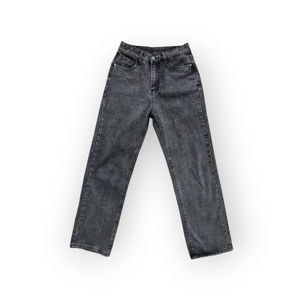 Washed Black High-Rise Jeans – Size S